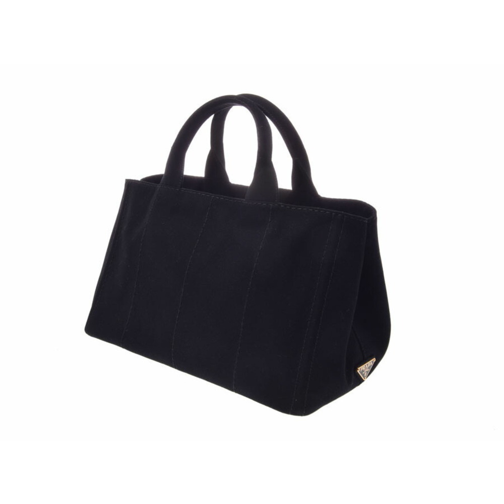 Prada Canapa Strap Canvas Tote Black Bag